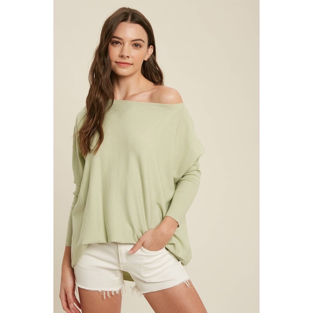 🆕 Sage Boatneck Dolman Top
